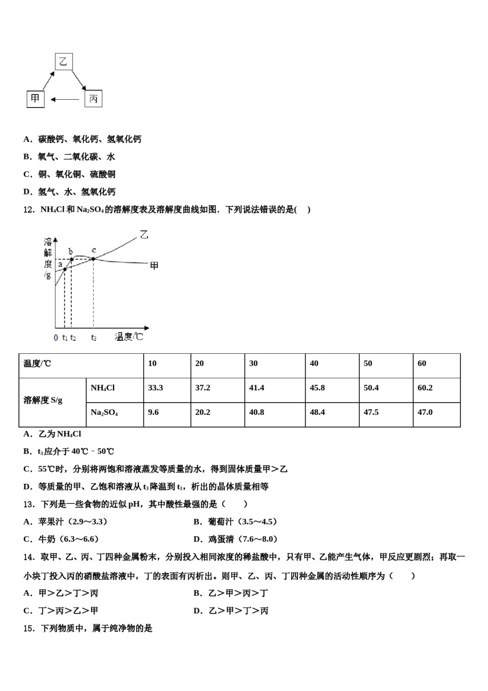 2023-2024学年重庆十一中市级名校中考化学最后冲刺模拟试卷含解析.doc_第3页