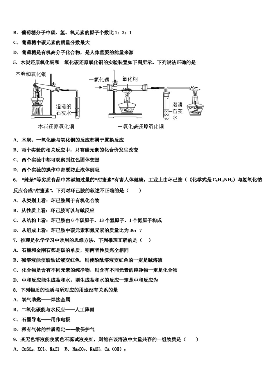 2023-2024学年重庆市垫江五中学中考化学模拟精编试卷含解析.doc_第2页