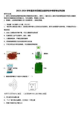 2023-2024学年重庆市巴南区全善学校中考联考化学试卷含解析.doc