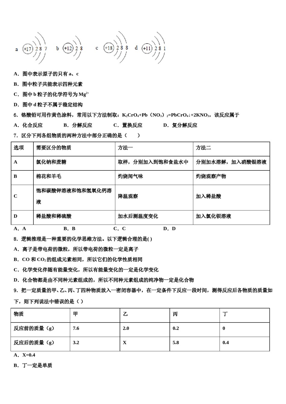 2023-2024学年随州市重点中学中考化学最后冲刺模拟试卷含解析.doc_第2页