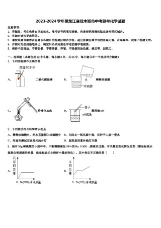 2023-2024学年黑龙江省佳木斯市中考联考化学试题含解析.doc