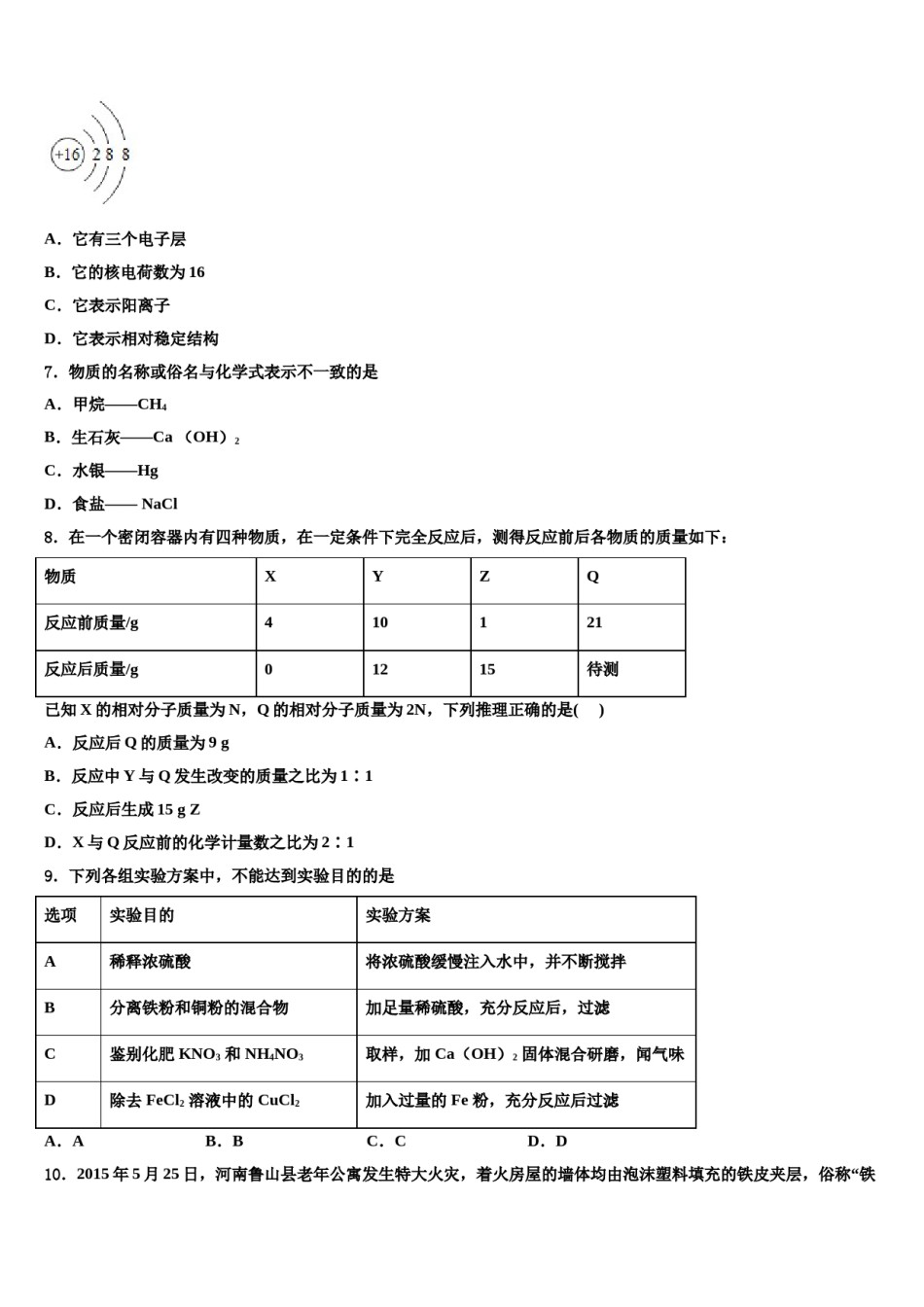 2024届上海市徐汇区名校中考化学最后一模试卷含解析.doc_第2页