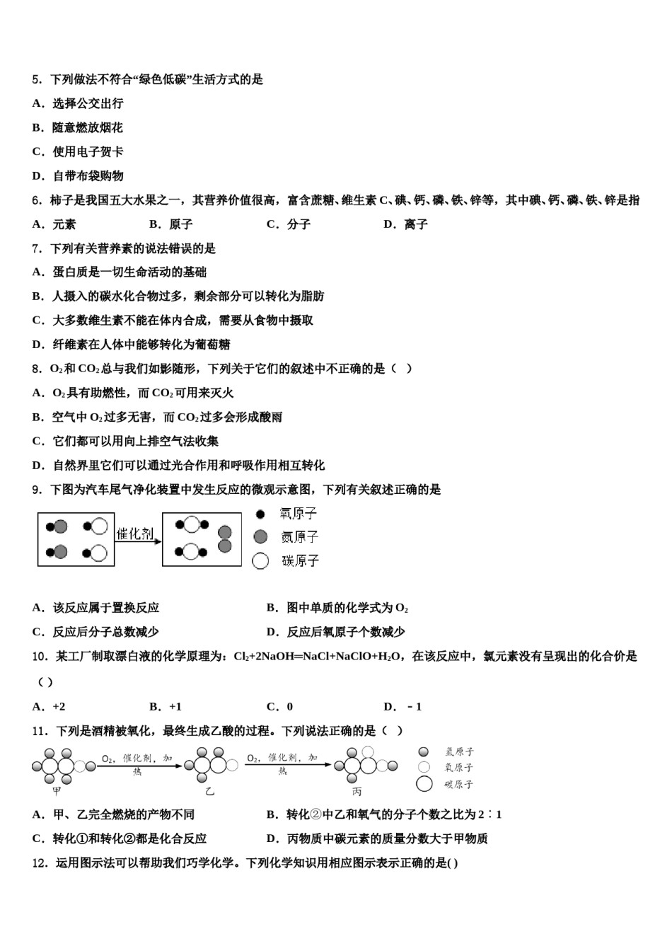 2024届上海市徐汇区田林第二中学中考试题猜想化学试卷含解析.doc_第2页