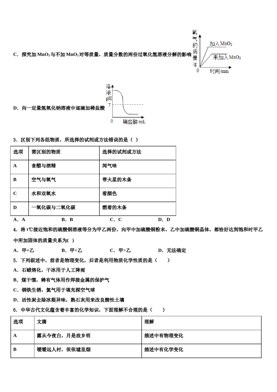 2024届上海市松江区中考化学最后一模试卷含解析.doc_第2页