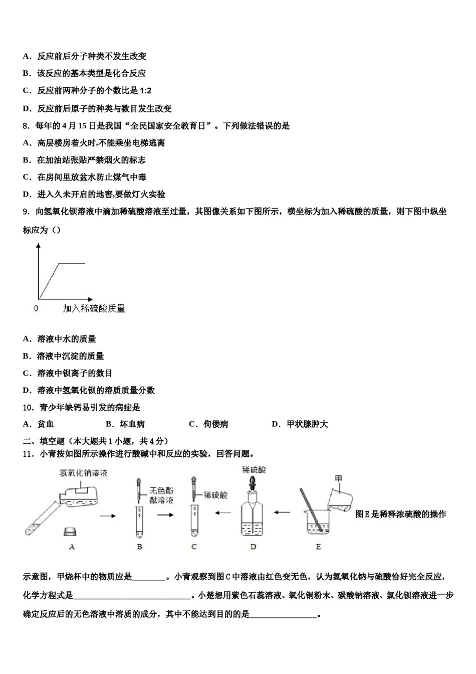 2024届云南省盐津县达标名校中考化学全真模拟试卷含解析.doc_第3页