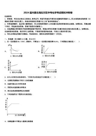 2024届内蒙古海拉尔区中考化学考试模拟冲刺卷含解析.doc