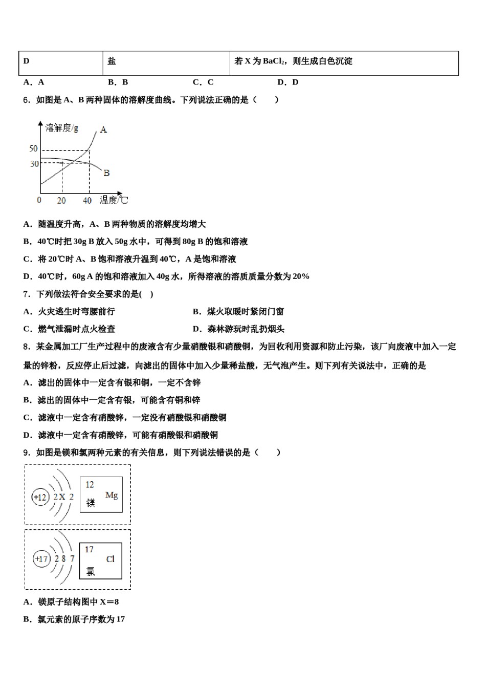 2024届内蒙古牙克石市重点达标名校中考联考化学试卷含解析.doc_第2页