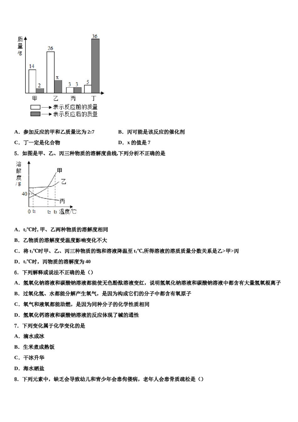 2024届内蒙古自治区呼伦贝尔市、兴安盟达标名校中考四模化学试题含解析.doc_第2页