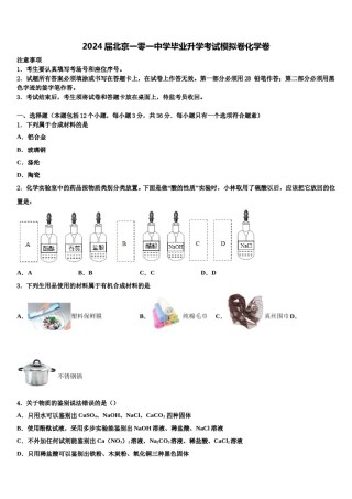 2024届北京一零一中学毕业升学考试模拟卷化学卷含解析.doc