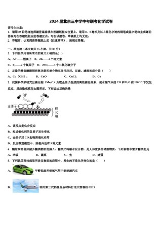 2024届北京三中学中考联考化学试卷含解析.doc