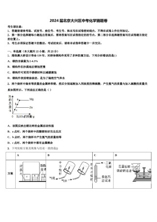 2024届北京大兴区中考化学猜题卷含解析.doc