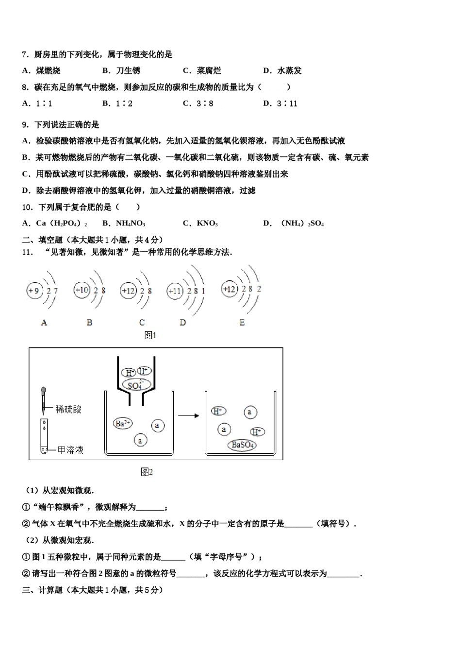 2024届北京西城师大附中中考化学最后一模试卷含解析.doc_第2页