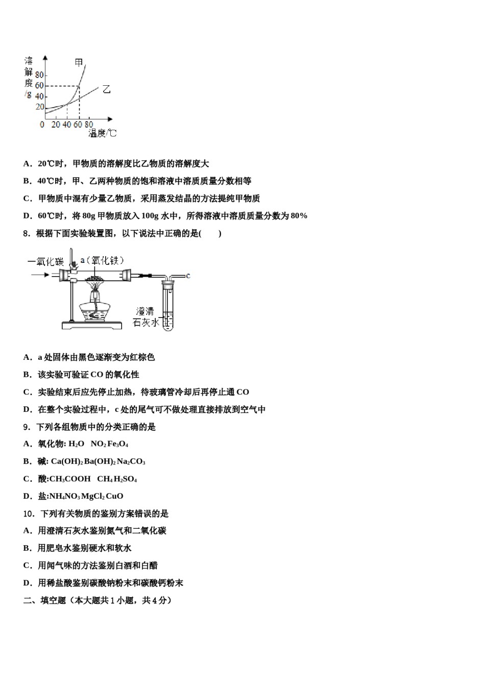 2024届吉林省白城市大安市达标名校中考化学模拟精编试卷含解析.doc_第2页