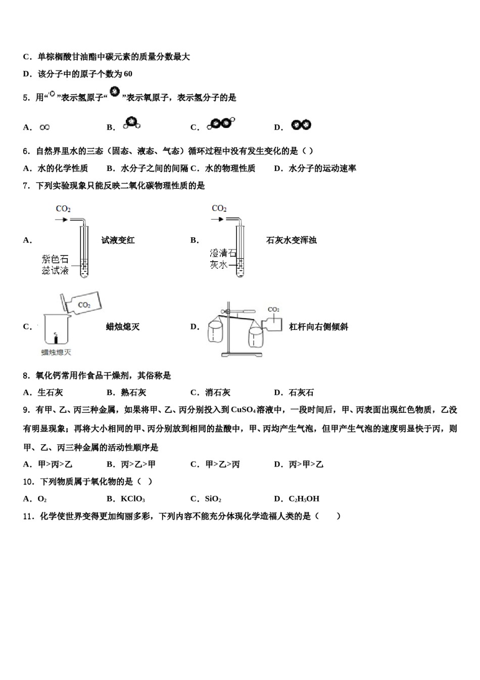 2024届吉林省长春市农安县初中化学毕业考试模拟冲刺卷含解析.doc_第2页