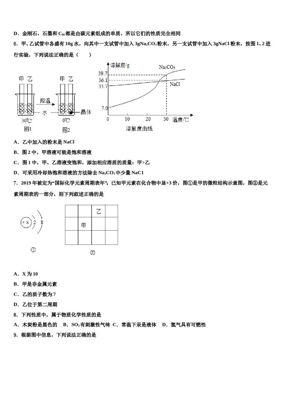 2024届哈尔滨道外区初中化学毕业考试模拟冲刺卷含解析.doc_第2页