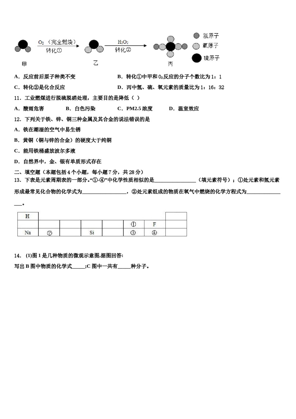 2024届商丘市重点中学中考化学全真模拟试题含解析.doc_第3页