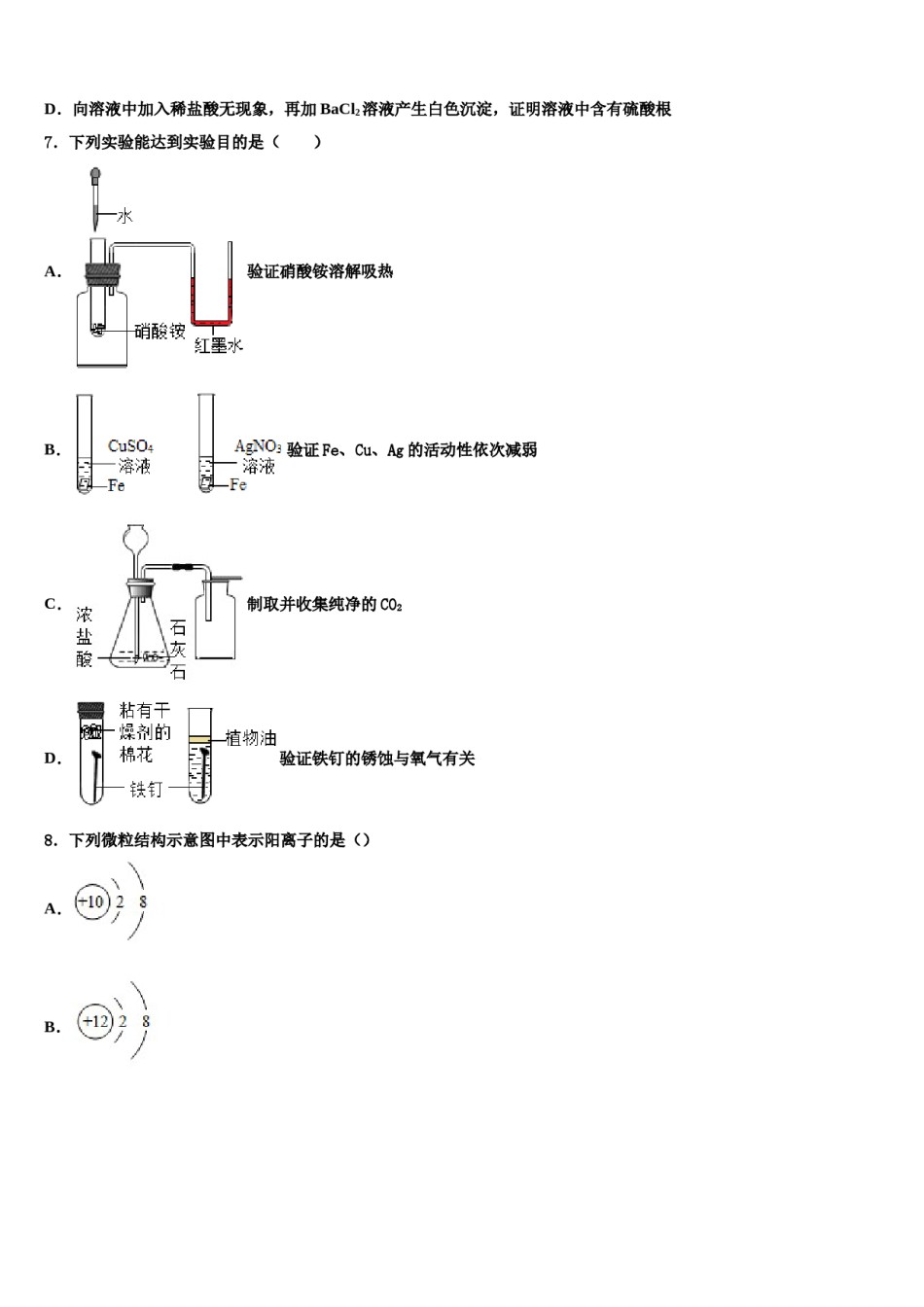 2024届四川省三台县中考化学仿真试卷含解析.doc_第2页