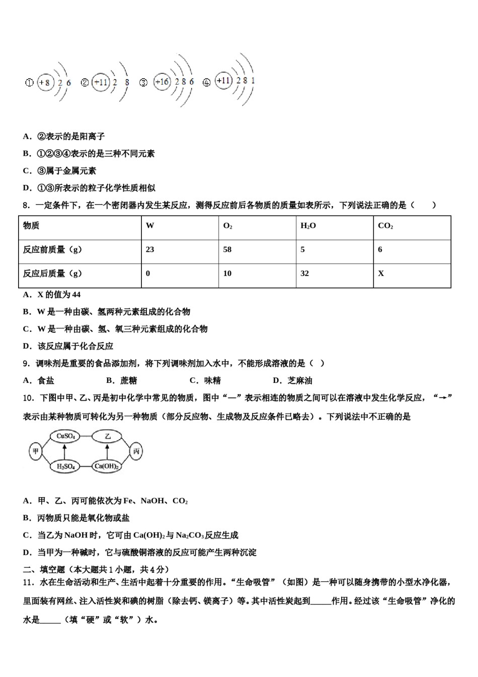 2024届四川省南充高级中学中考五模化学试题含解析.doc_第3页