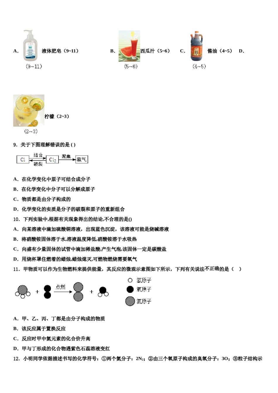 2024届四川省威远县中考冲刺卷化学试题含解析.doc_第3页