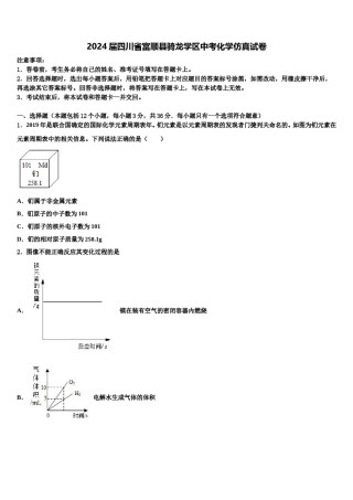 2024届四川省富顺县骑龙学区中考化学仿真试卷含解析.doc