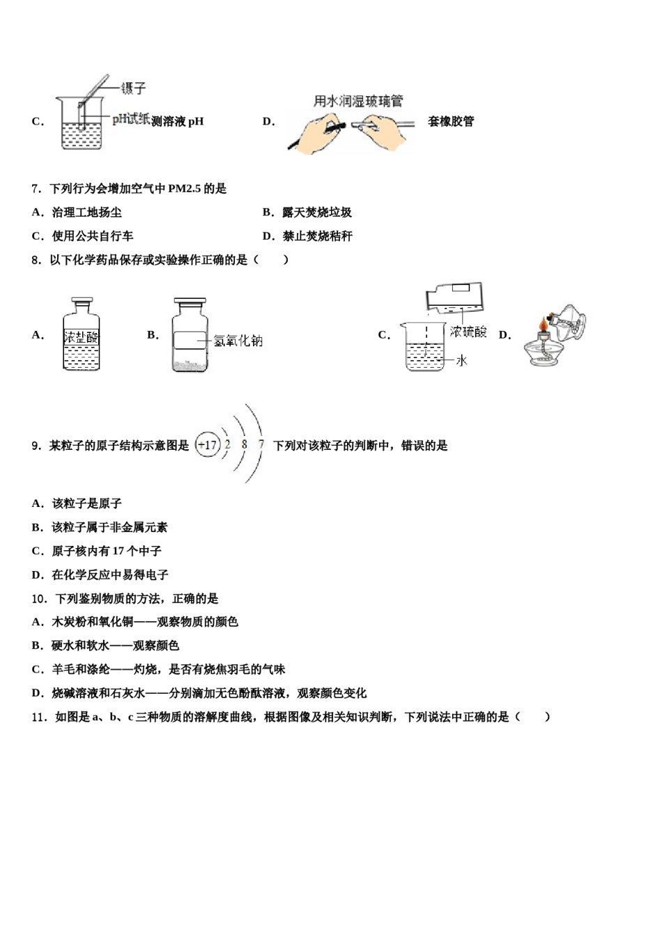 2024届四川省巴中学市巴州区中考化学模拟精编试卷含解析.doc_第2页