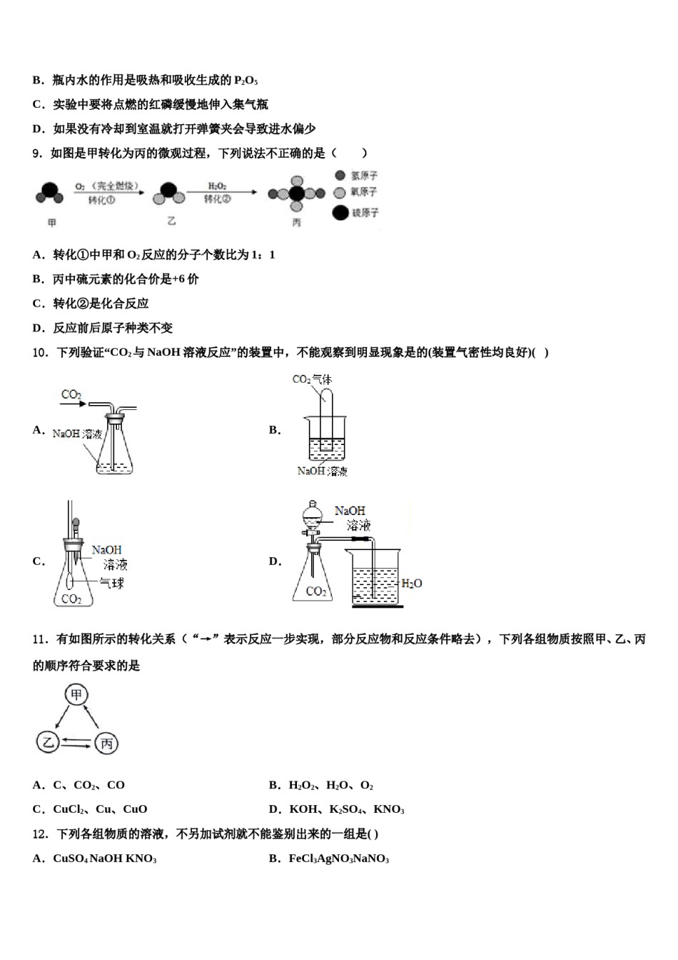 2024届四川省泸县五中中考化学模拟精编试卷含解析.doc_第3页