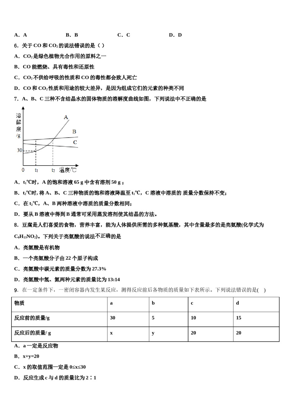 2024届四川省绵阳市名校中考化学五模试卷含解析.doc_第2页
