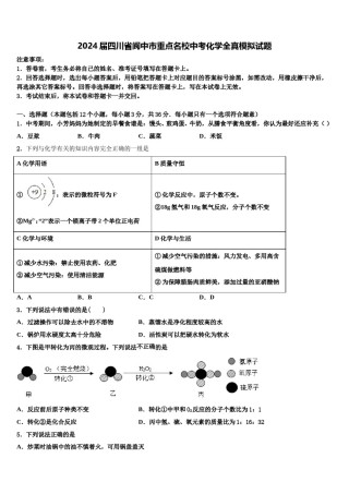 2024届四川省阆中市重点名校中考化学全真模拟试题含解析.doc