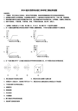 2024届大石桥市水源二中中考二模化学试题含解析.doc