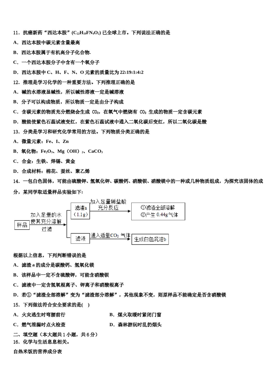 2024届天津市河西区中考冲刺卷化学试题含解析.doc_第3页