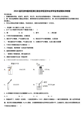 2024届天津市蓟州区第三联合学区初中化学毕业考试模拟冲刺卷含解析.doc