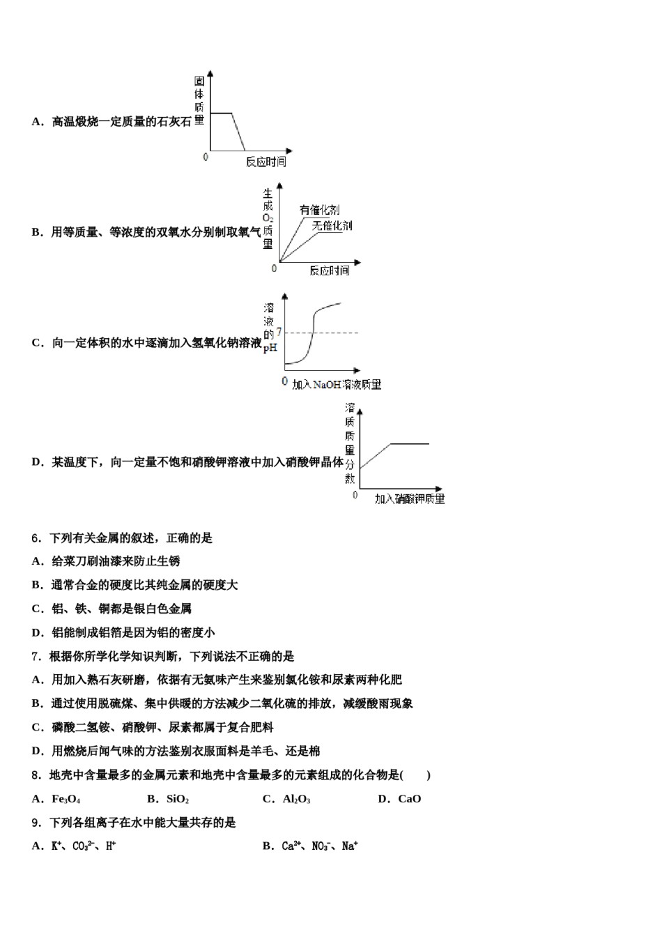 2024届宁夏中学宁县达标名校中考化学适应性模拟试题含解析.doc_第2页