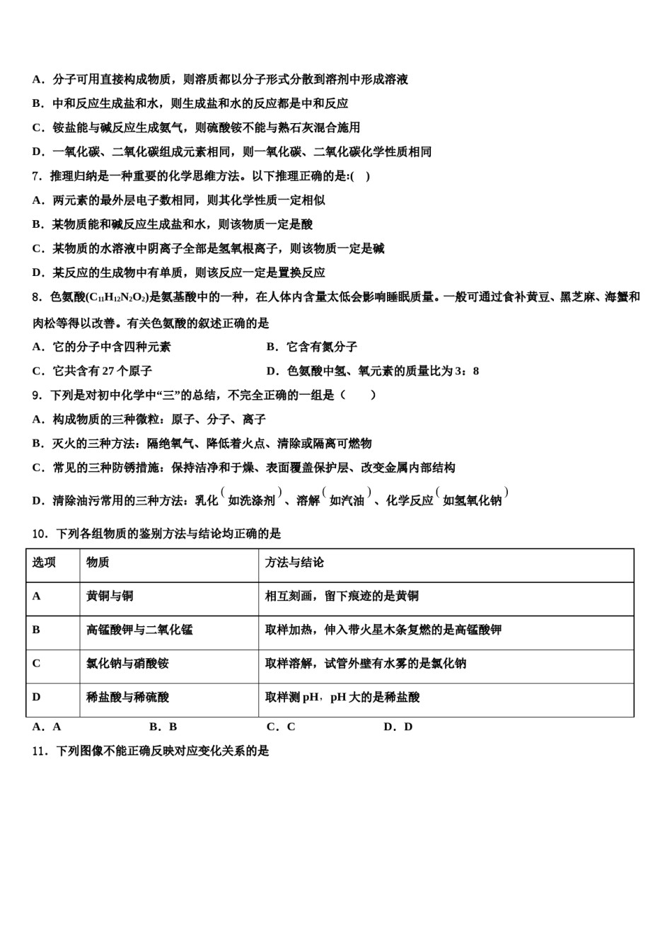 2024届宁夏石嘴山市平罗县中考化学考试模拟冲刺卷含解析.doc_第2页