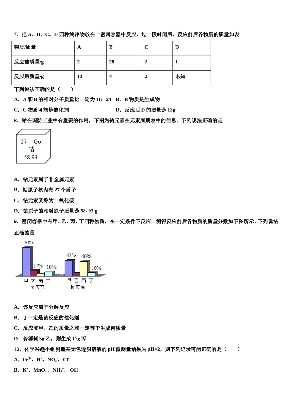 2024届安徽省怀远县联考中考化学猜题卷含解析.doc_第2页