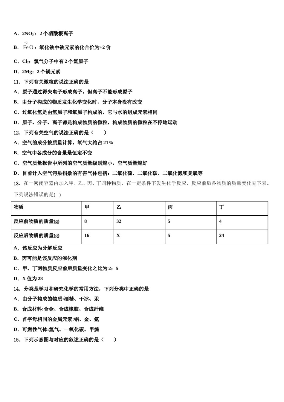 2024届安徽省滁州市定远县毕业升学考试模拟卷化学卷含解析.doc_第3页