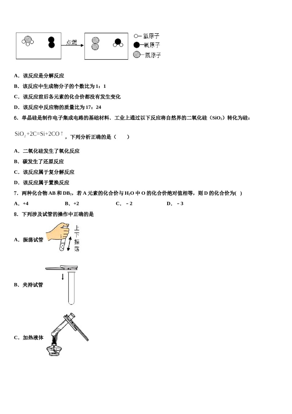 2024届安徽省阜阳市郁文中学中考化学最后一模试卷含解析.doc_第2页