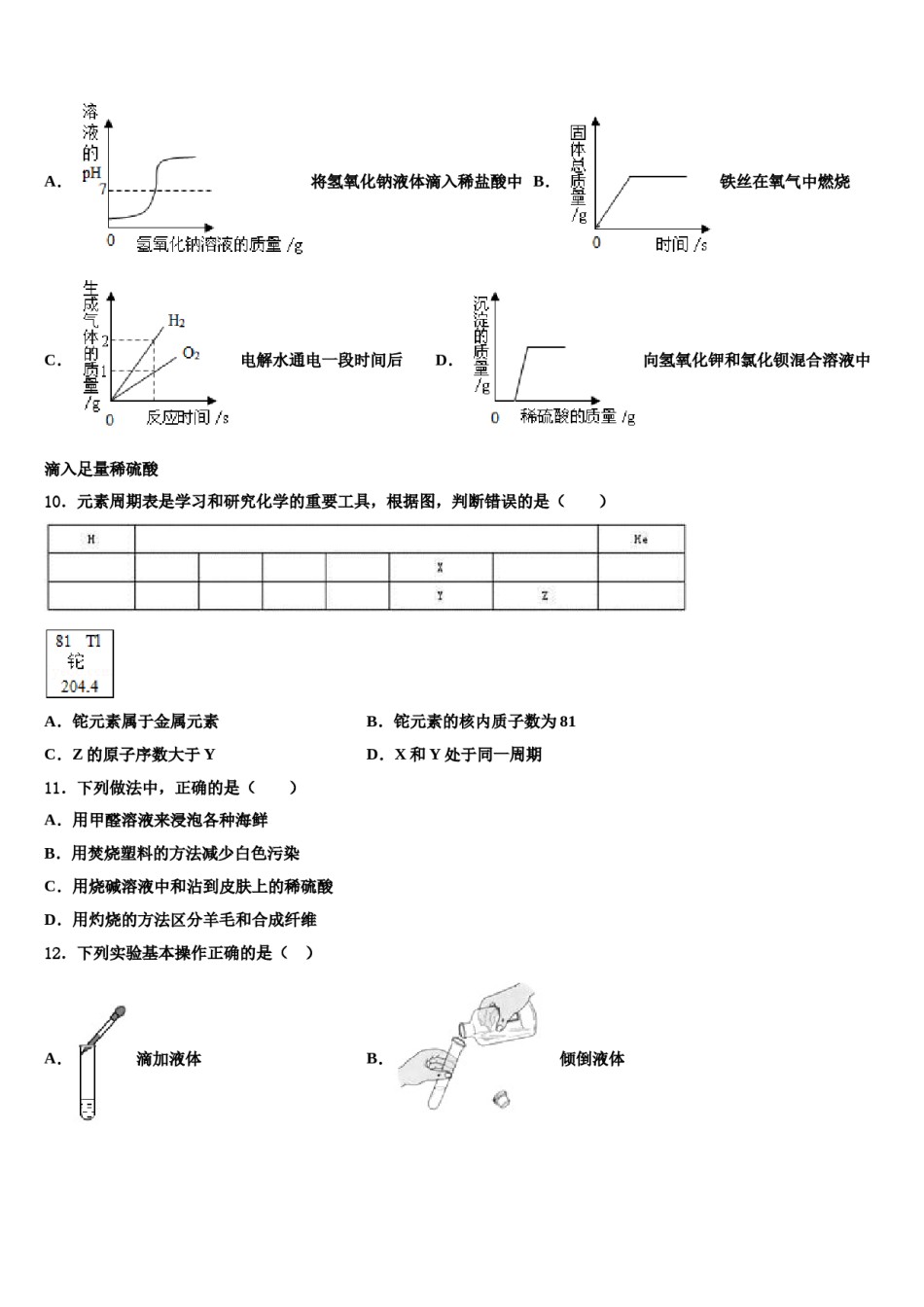 2024届山东省临清、高唐两地重点中学中考联考化学试题含解析.doc_第3页