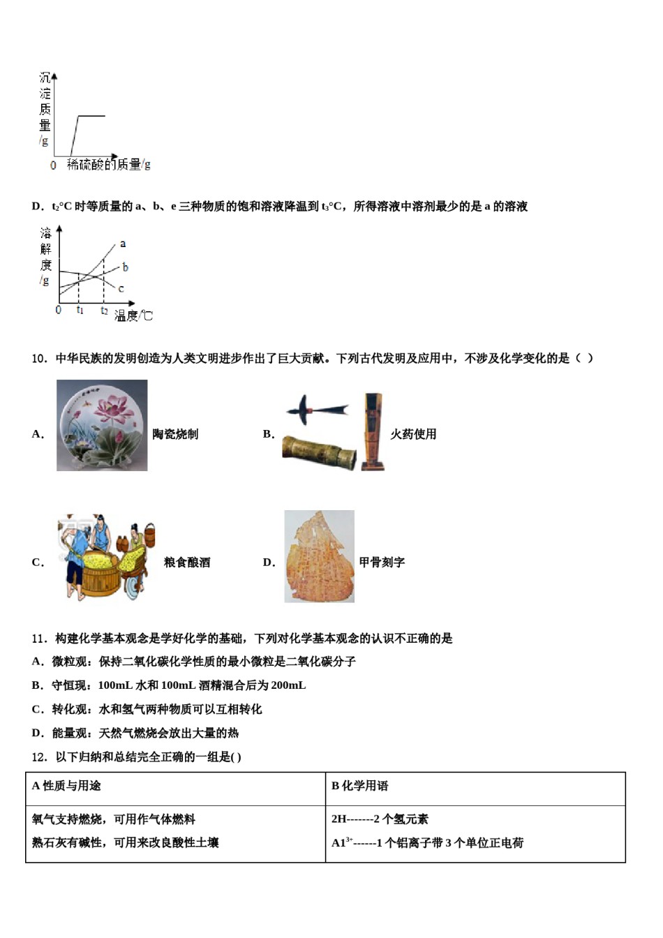 2024届山东省济南市市中学区五校联考中考化学全真模拟试题含解析.doc_第3页