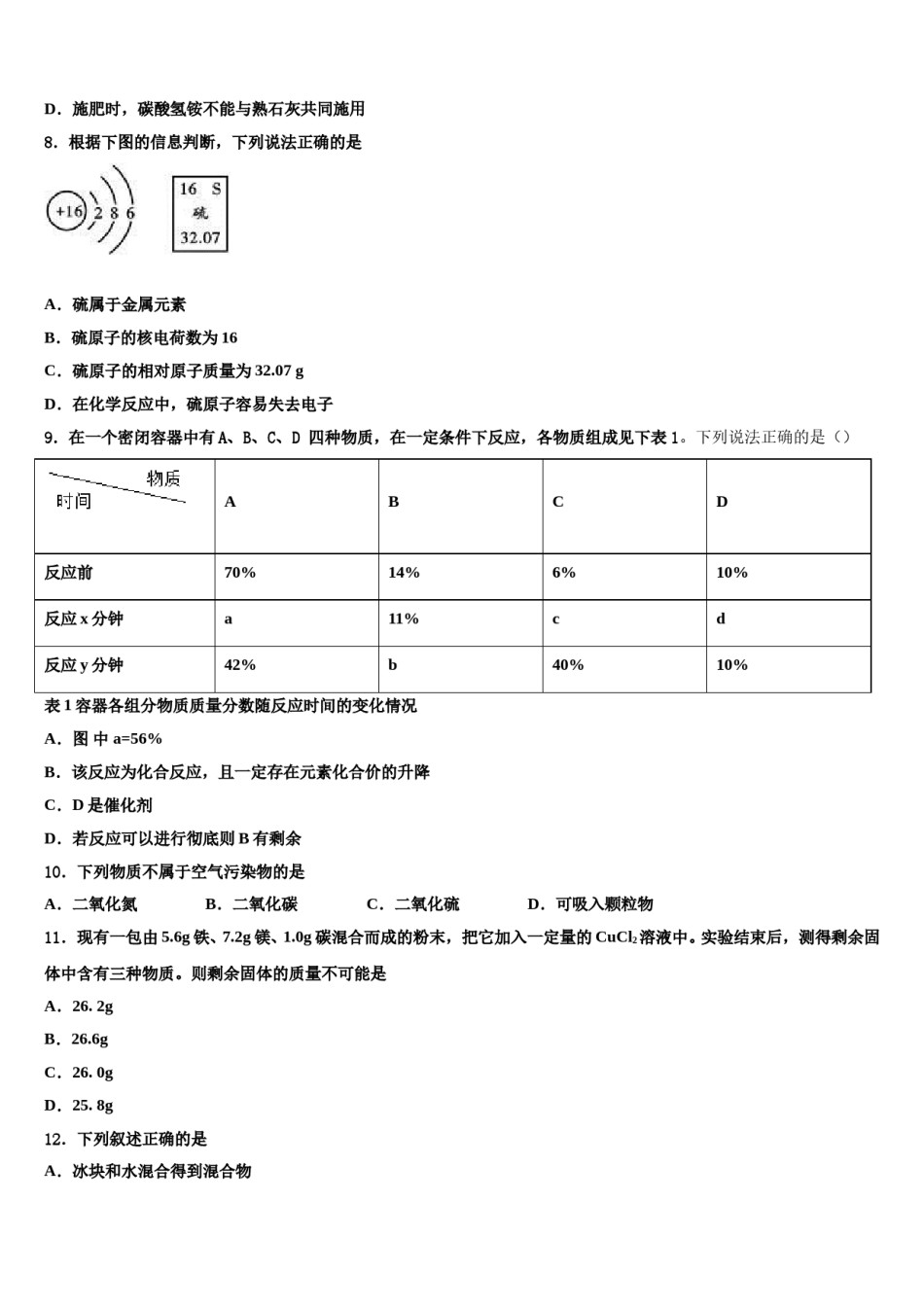 2024届山东省济南市重点中学中考化学押题试卷含解析.doc_第3页
