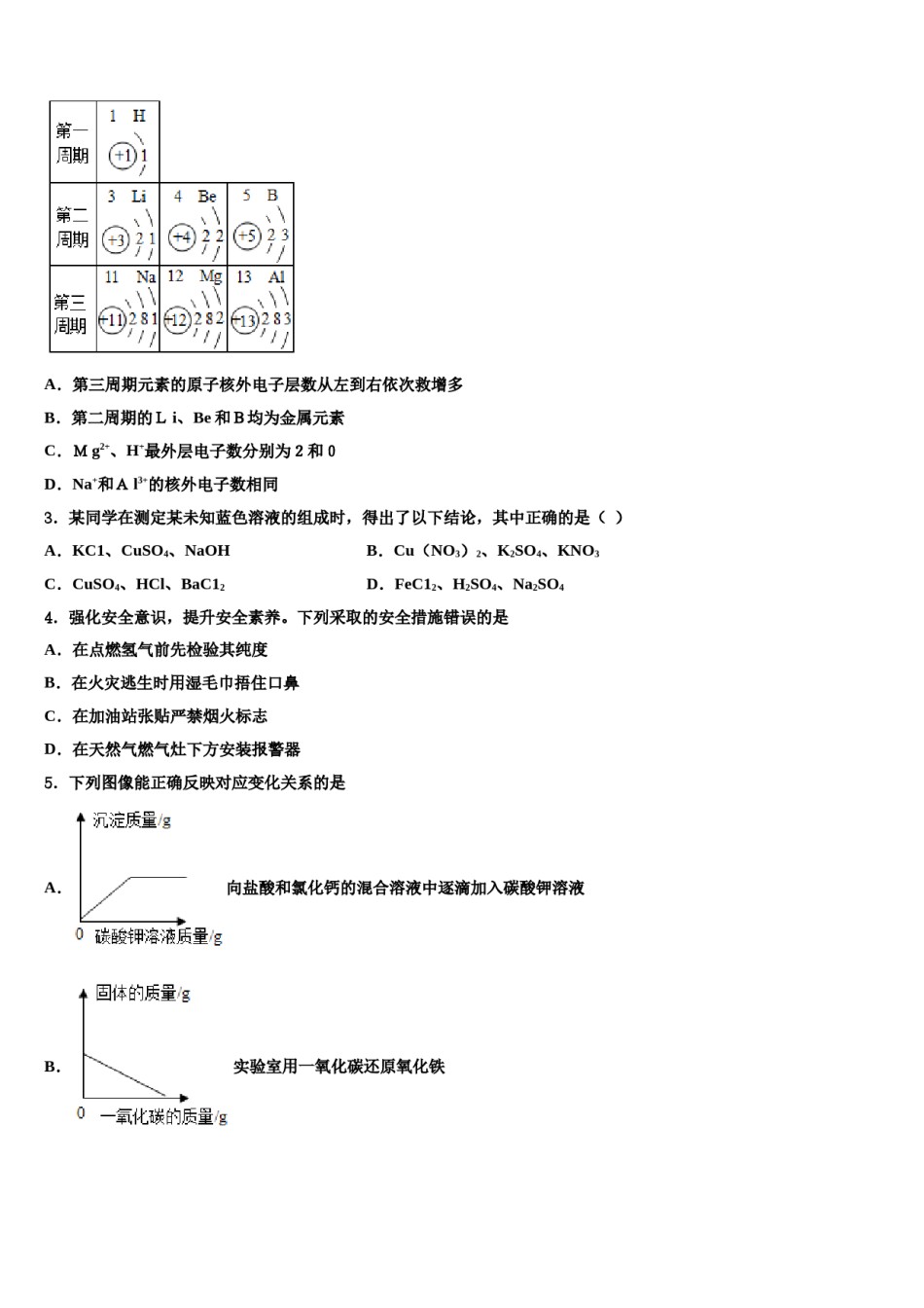 2024届山东省济宁金乡县联考初中化学毕业考试模拟冲刺卷含解析.doc_第2页