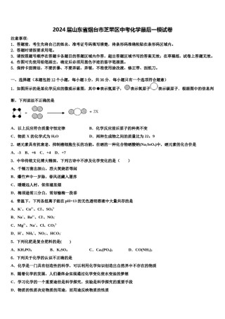 2024届山东省烟台市芝罘区中考化学最后一模试卷含解析.doc