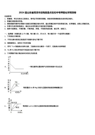 2024届山东省荷泽市定陶县重点名校中考押题化学预测卷含解析.doc