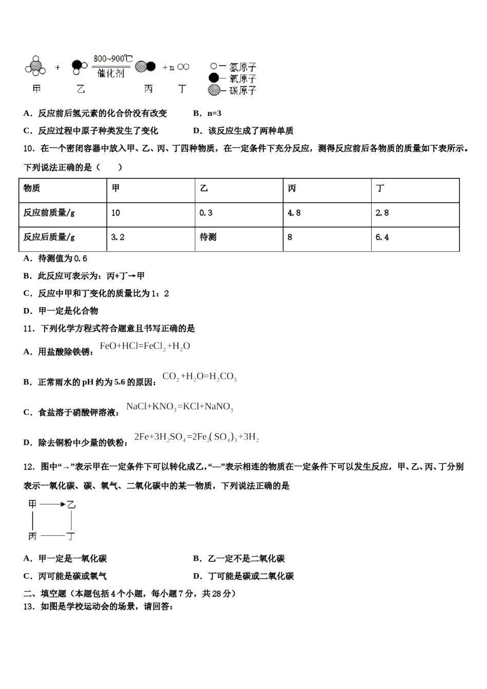 2024届山东省邹城市中考五模化学试题含解析.doc_第3页