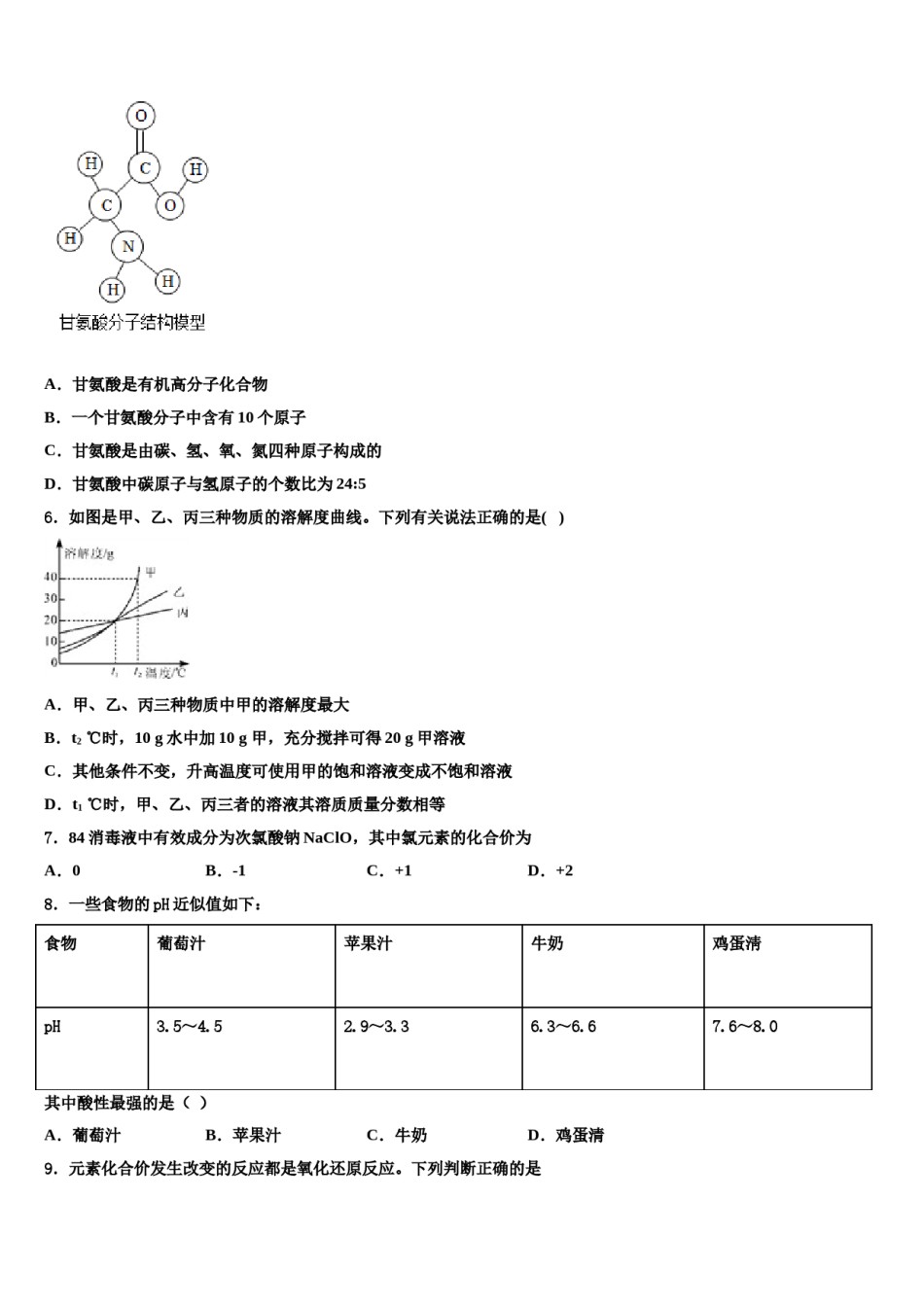 2024届山东省部分地区重点中学中考化学全真模拟试题含解析.doc_第2页