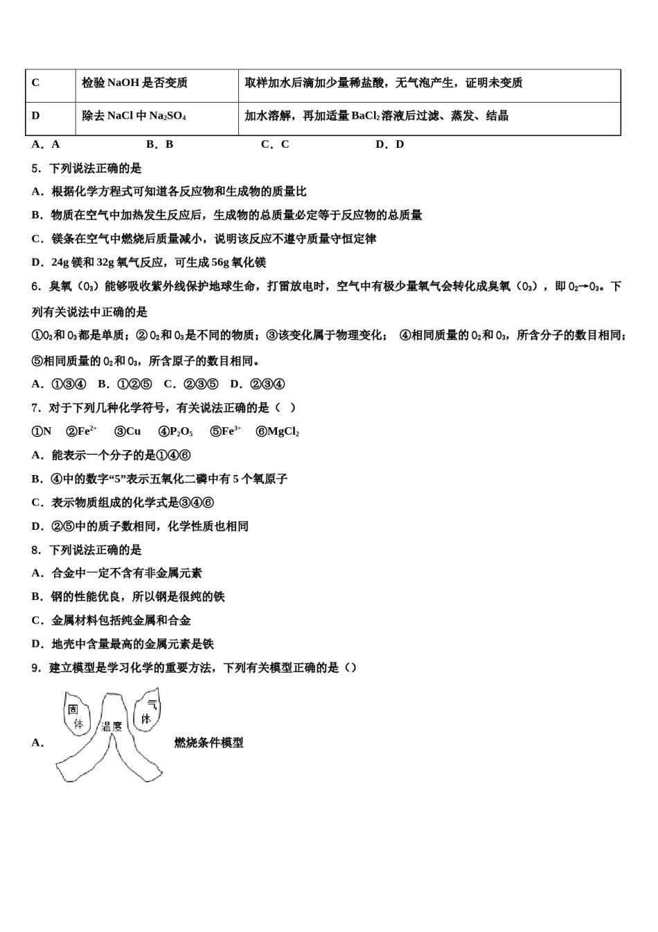 2024届山东省青岛2中达标名校中考试题猜想化学试卷含解析.doc_第2页