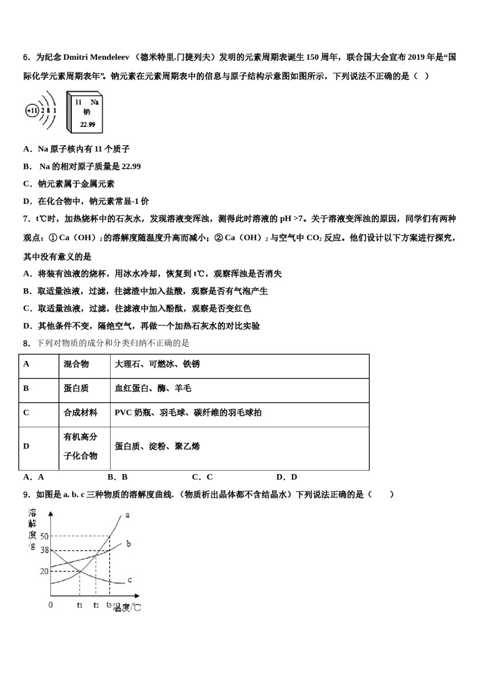 2024届山西省右玉县中考五模化学试题含解析.doc_第2页