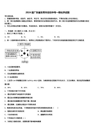 2024届广东省东莞市名校中考一模化学试题含解析.doc