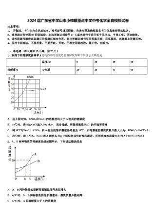 2024届广东省中学山市小榄镇重点中学中考化学全真模拟试卷含解析.doc