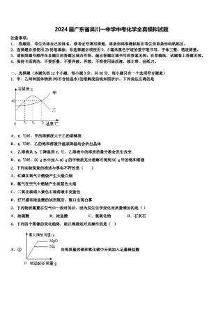 2024届广东省吴川一中学中考化学全真模拟试题含解析.doc