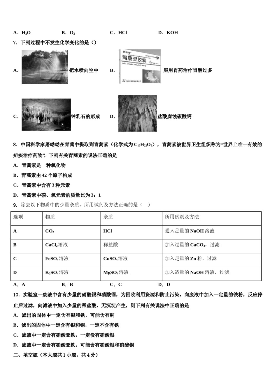 2024届广东省广州市荔湾区中考适应性考试化学试题含解析.doc_第2页